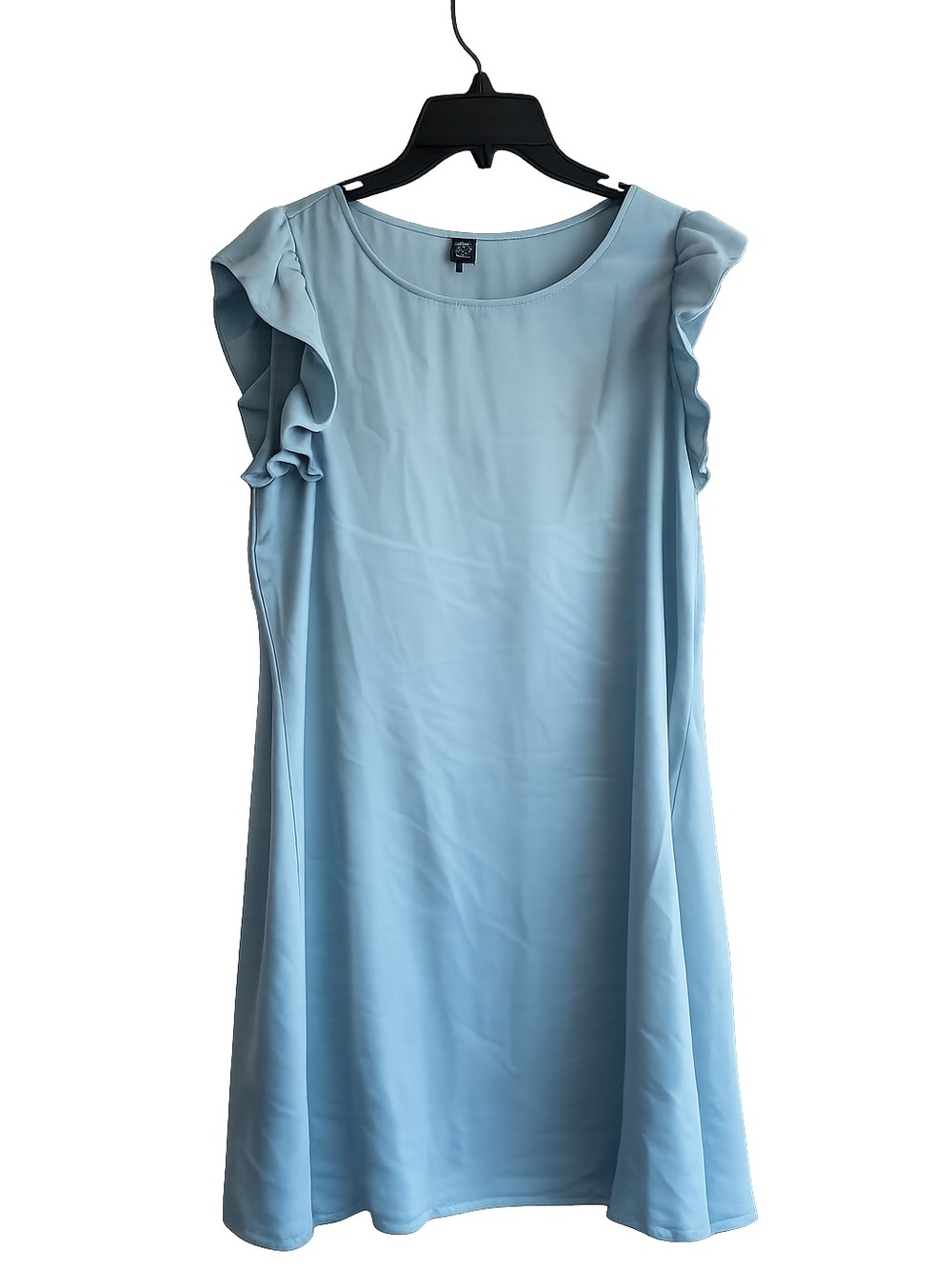 SHEIN Light Blue Ruffle Sleeve Mini Dress